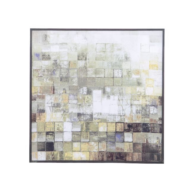 Cuadro Lienzo con Mosaico de Madera