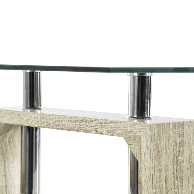 Mesa de Centro Moderna con Vidrio Temperado