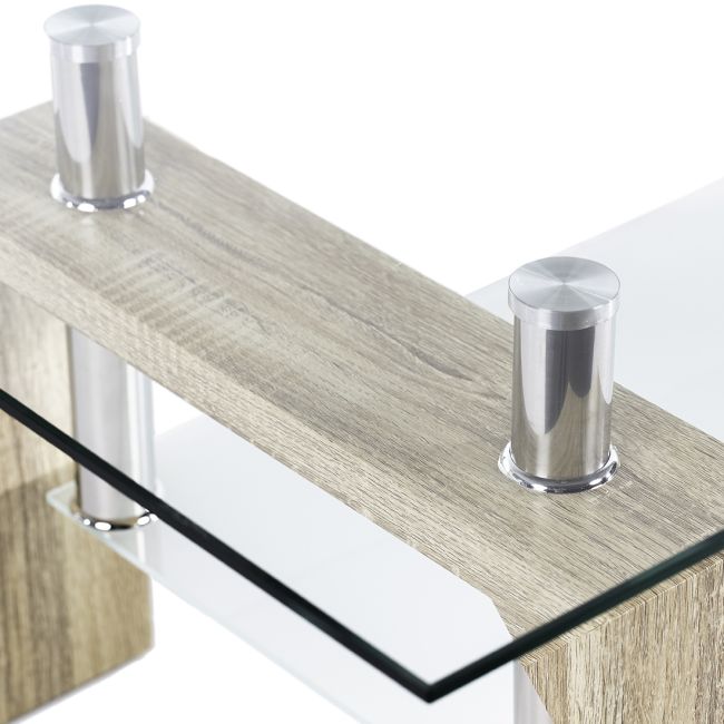 Mesa de Centro Moderna con Vidrio Temperado