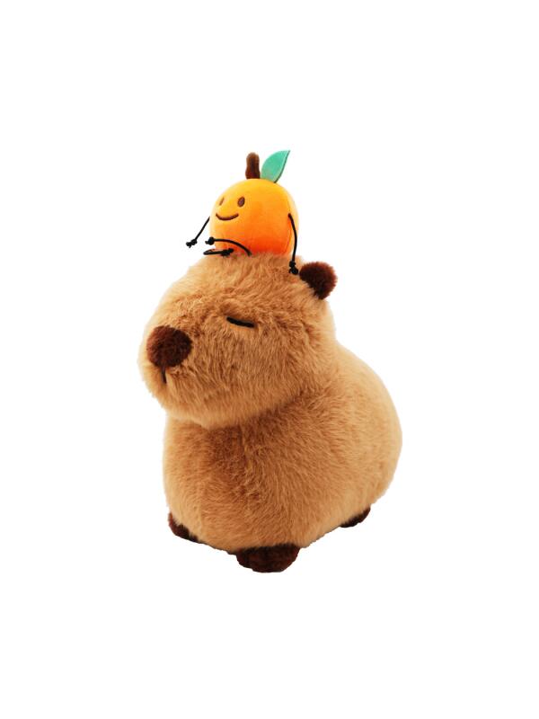 Peluche Capybara Naranja en la cabeza