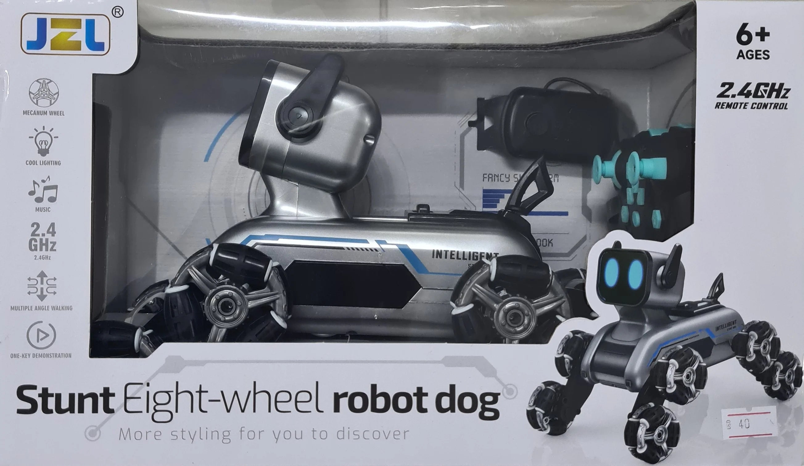 Stunt Eight‑Wheel Robot Dog