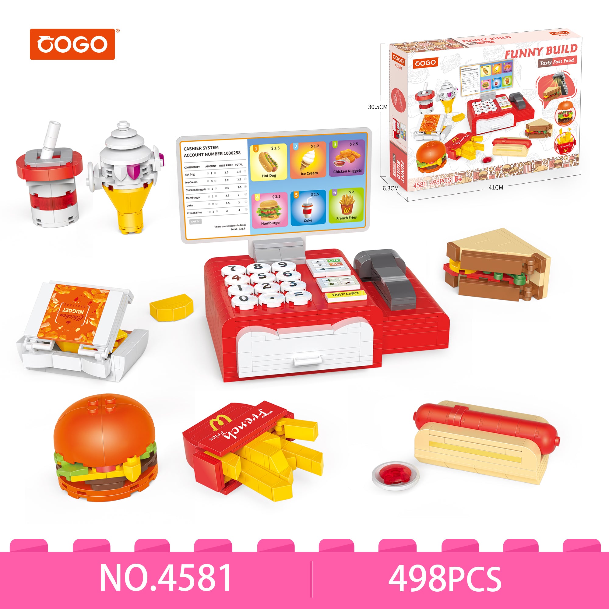 COGO Food Restaurant Assemble Building Blocks