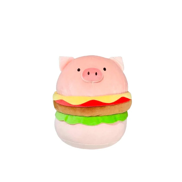 Peluche de cerdito de hamburguesa