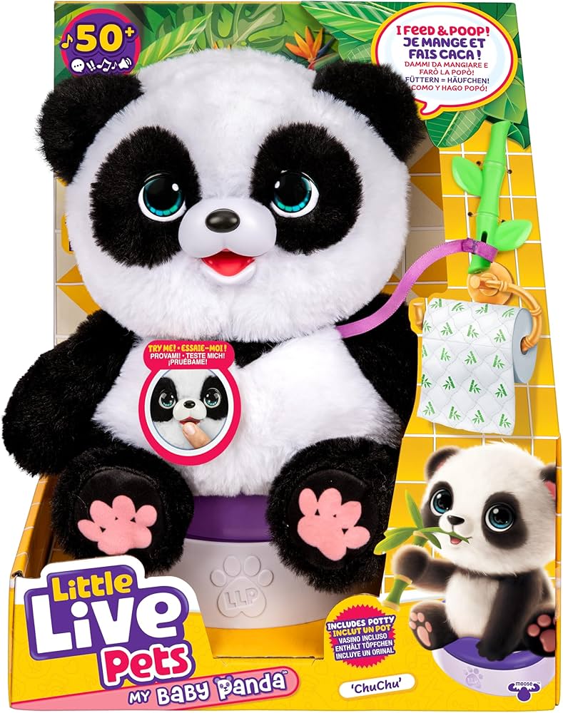 Peluche Bebé Panda con Orinal Little Live Pets 50 Sonidos
