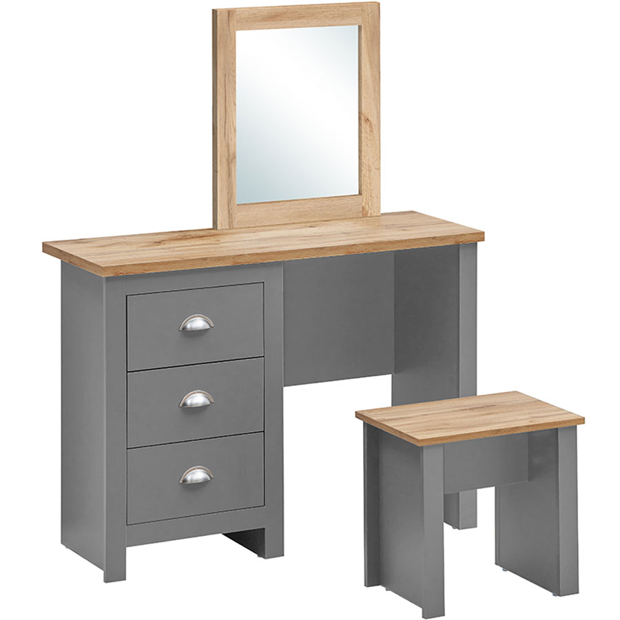 Cómoda Gris con Espejo en Melamina