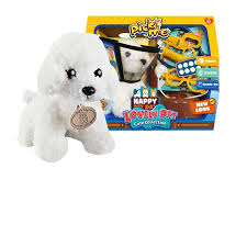 Juego peluche de perro blanco